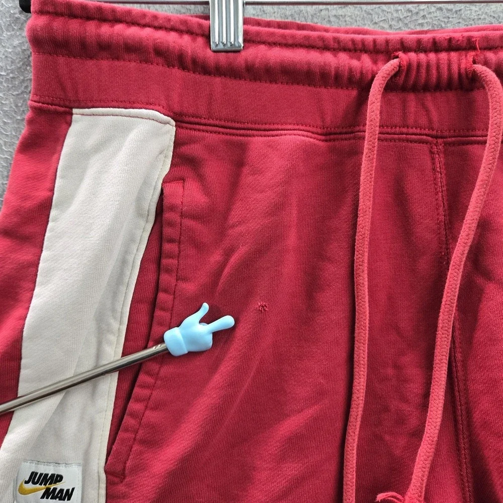 Jordan Men Activewear Shorts M Red Jumpman Embroidery Sweat Colorblock 8